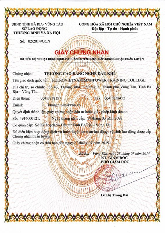 TRƯỜNG CAO ĐẲNG DẦU KHÍ
