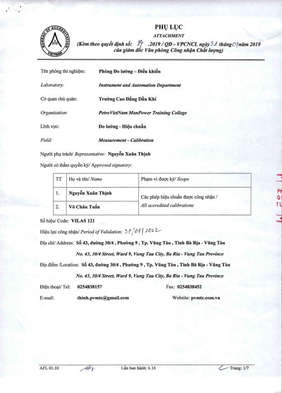 TRƯỜNG CAO ĐẲNG DẦU KHÍ