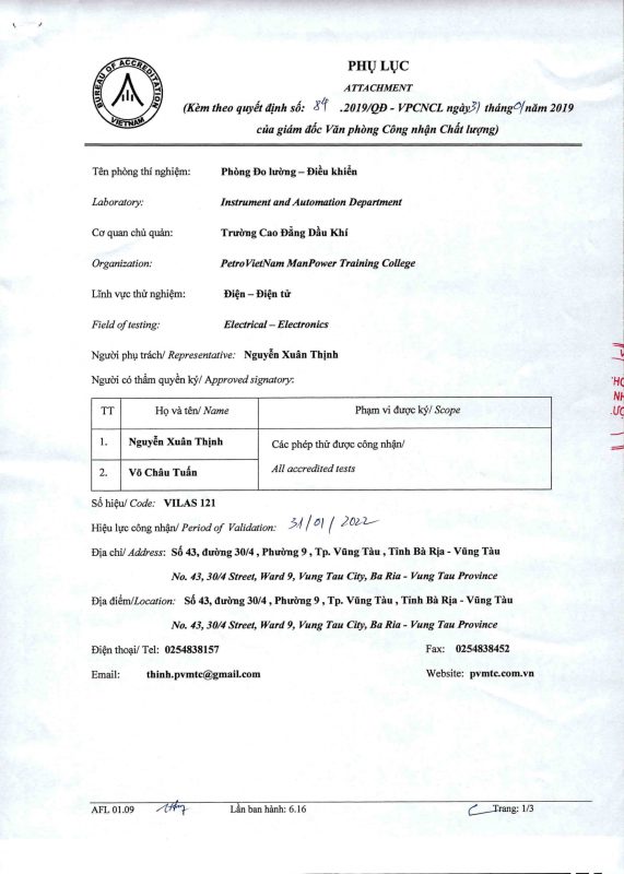 TRƯỜNG CAO ĐẲNG DẦU KHÍ