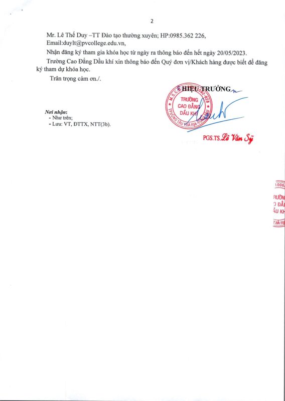 TRƯỜNG CAO ĐẲNG DẦU KHÍ