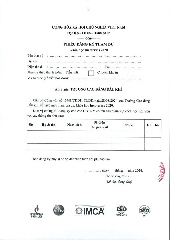 TRƯỜNG CAO ĐẲNG DẦU KHÍ