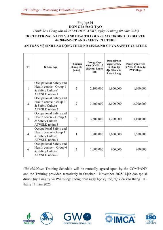 TRƯỜNG CAO ĐẲNG DẦU KHÍ
