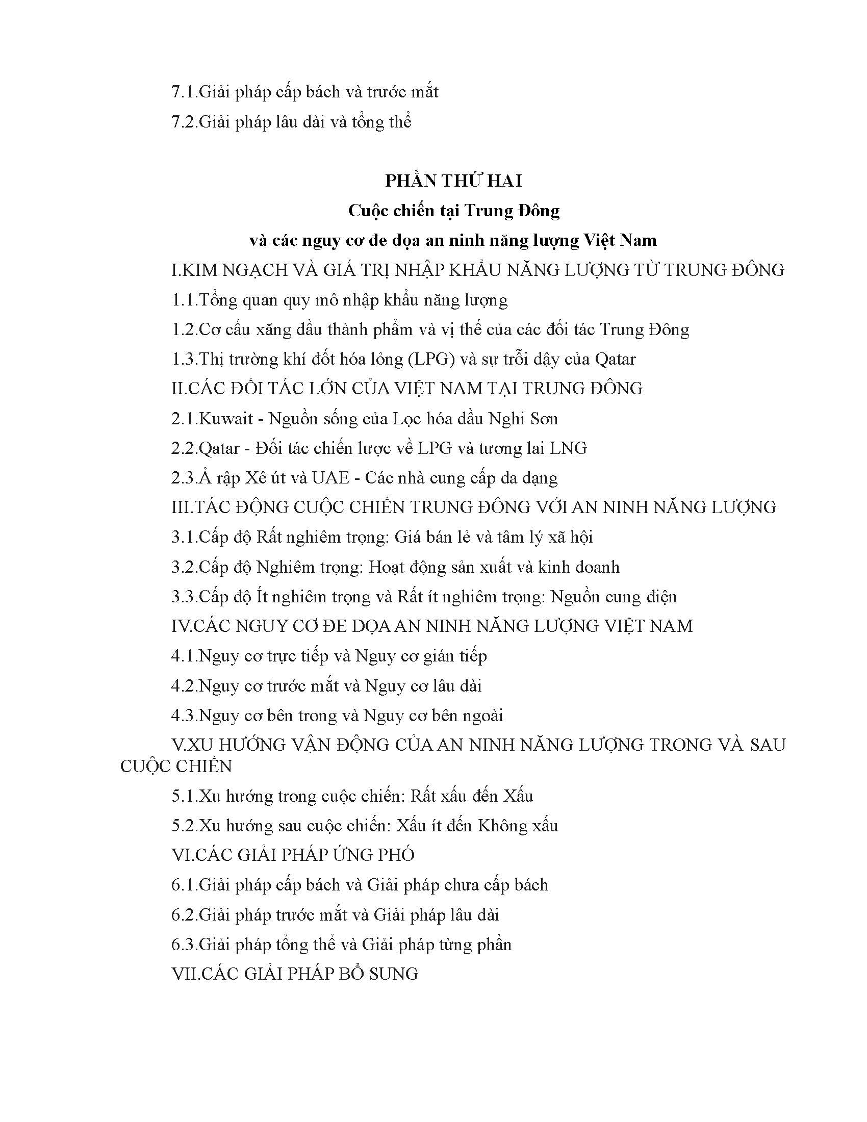 Đề xuất kế hoạch và nội dung chương trình khoá bồi dưỡng “Cuộc chiến Trung Đông và các nguy cơ đe dọa an ninh năng lượng, an ninh chuỗi cung ứng năng lượng của Việt Nam”