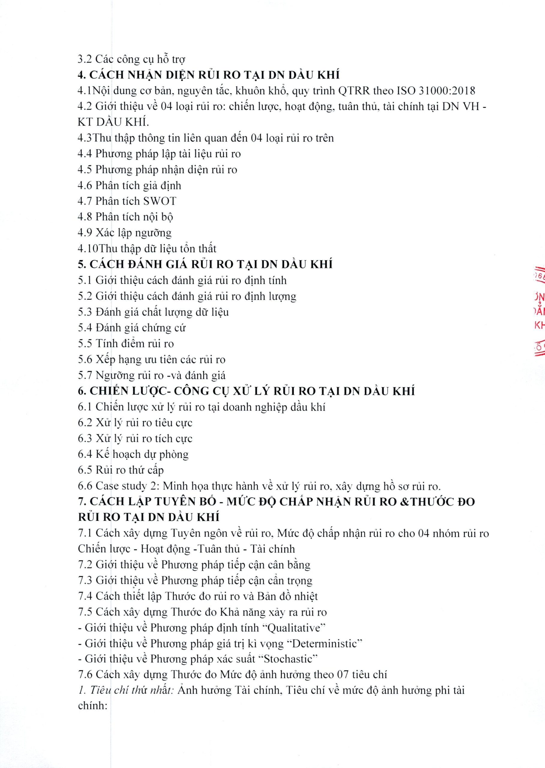 Mời tham gia khoá học “Quản trị rủi ro trong ngành dầu khí”