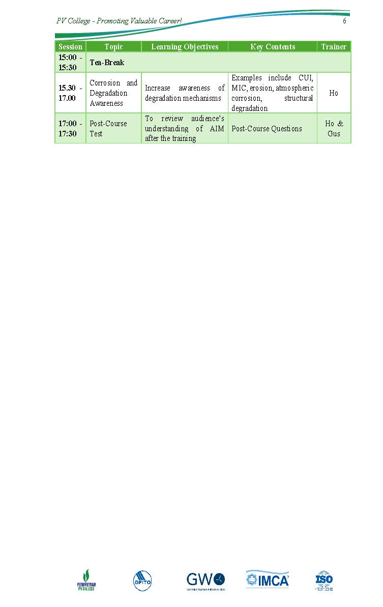 Thông báo tổ chức khóa học “Asset Integrity Management”